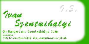 ivan szentmihalyi business card